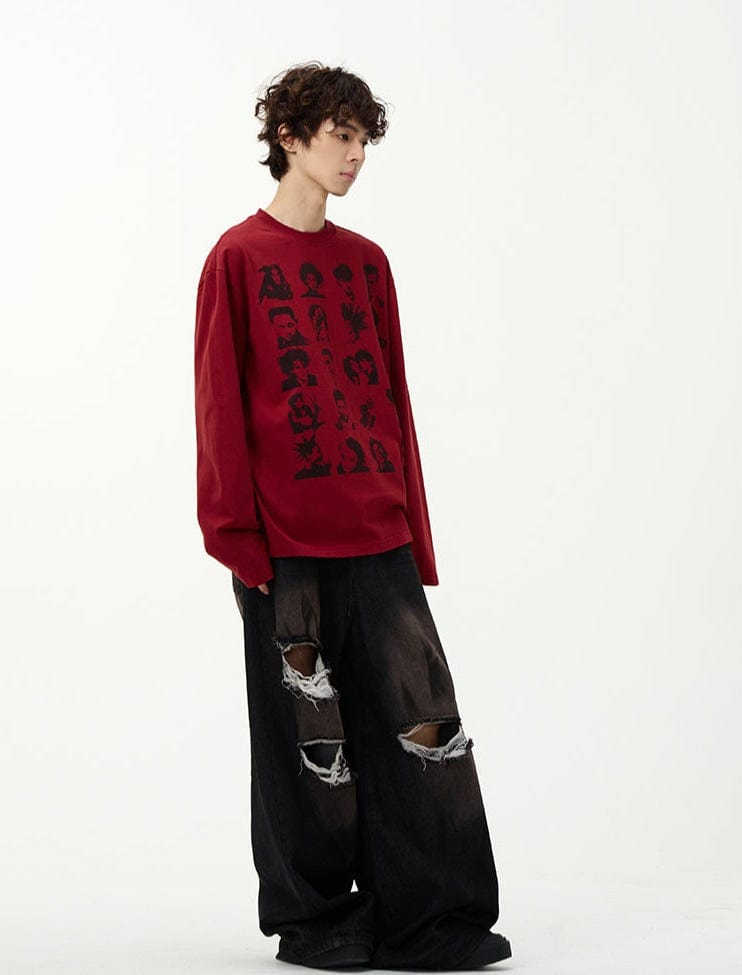 RT No. 11307 FACES GRAPHIC LONG SLEEVE