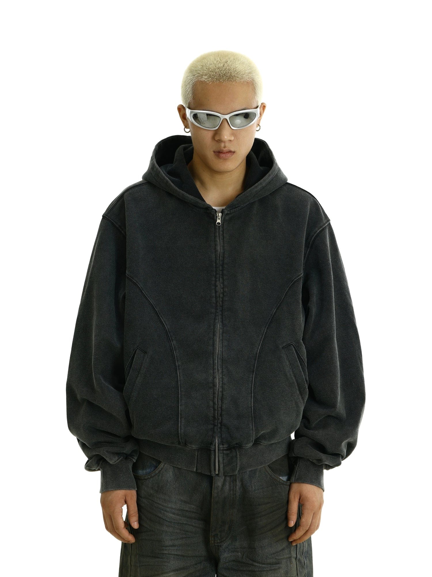 RT No. 11444 RECONSTRUCTED ZIP-UP HOODIE – REALTAKAI RT No. 11444 RECONSTRUCTED ZIP-UP HOODIE – REALTAKAI
