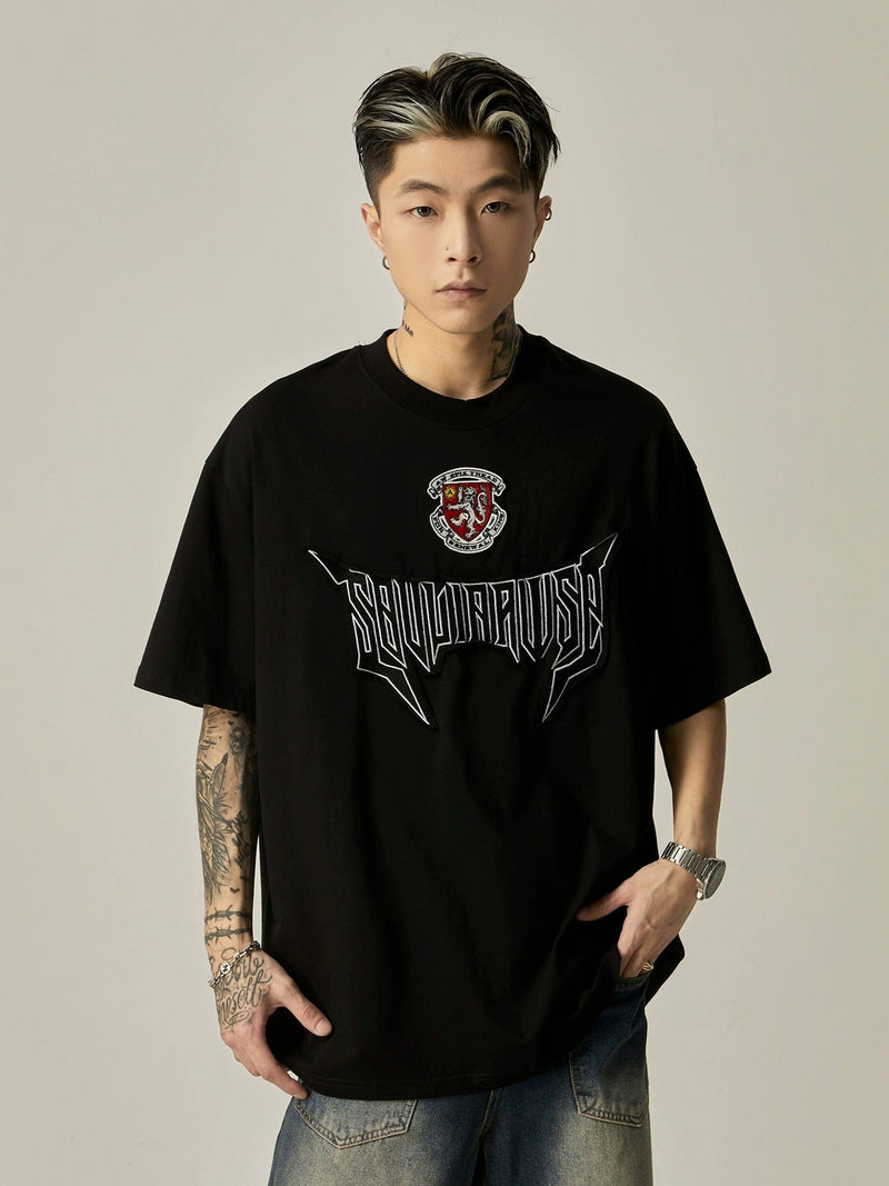 RT No. 11341 EMBROIDERY LETTERED GRAPHIC TEE