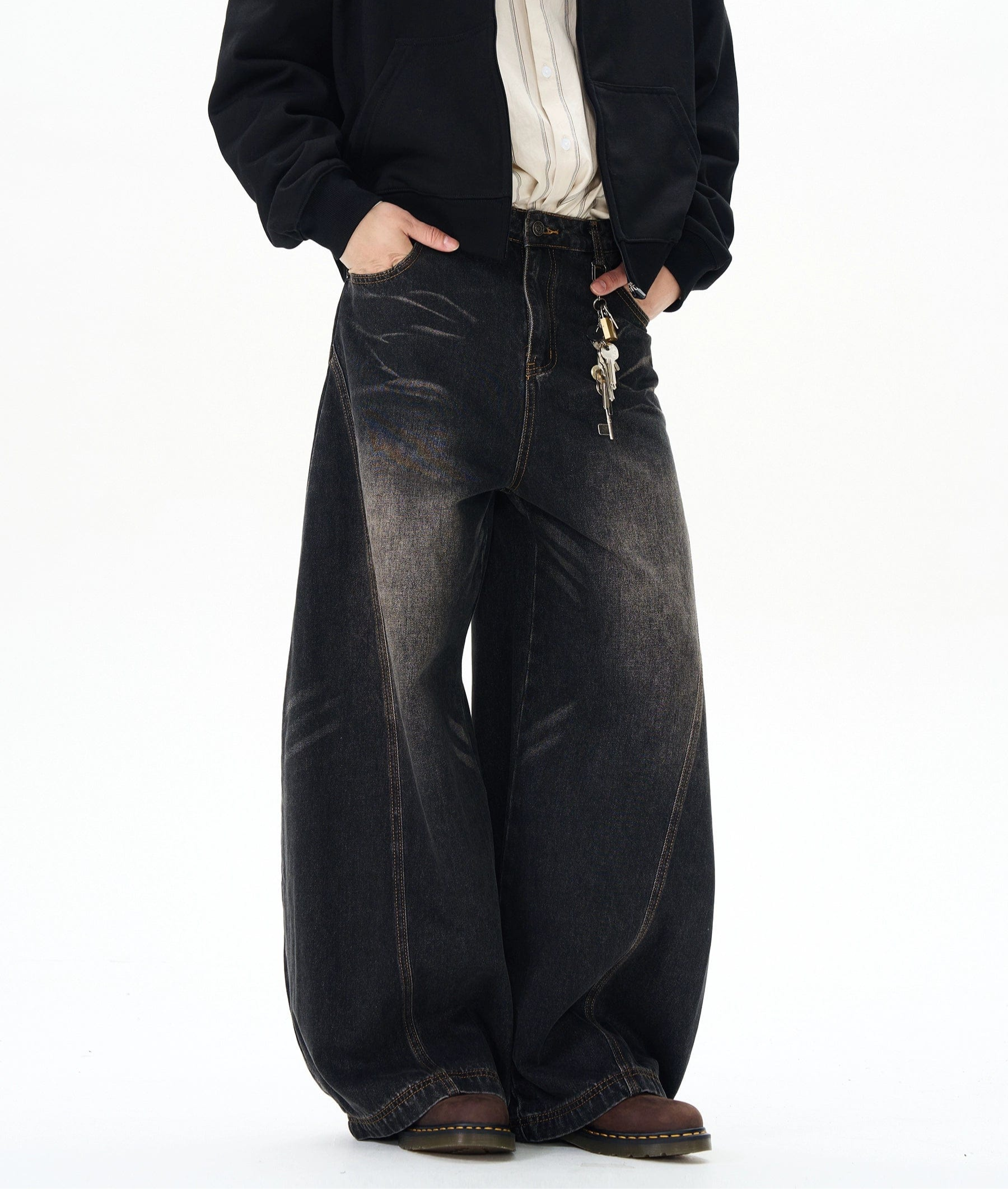 RT No. 12136 WASHED BAGGY JEANS – REALTAKAI