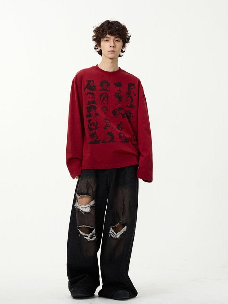 RT No. 11307 FACES GRAPHIC LONG SLEEVE