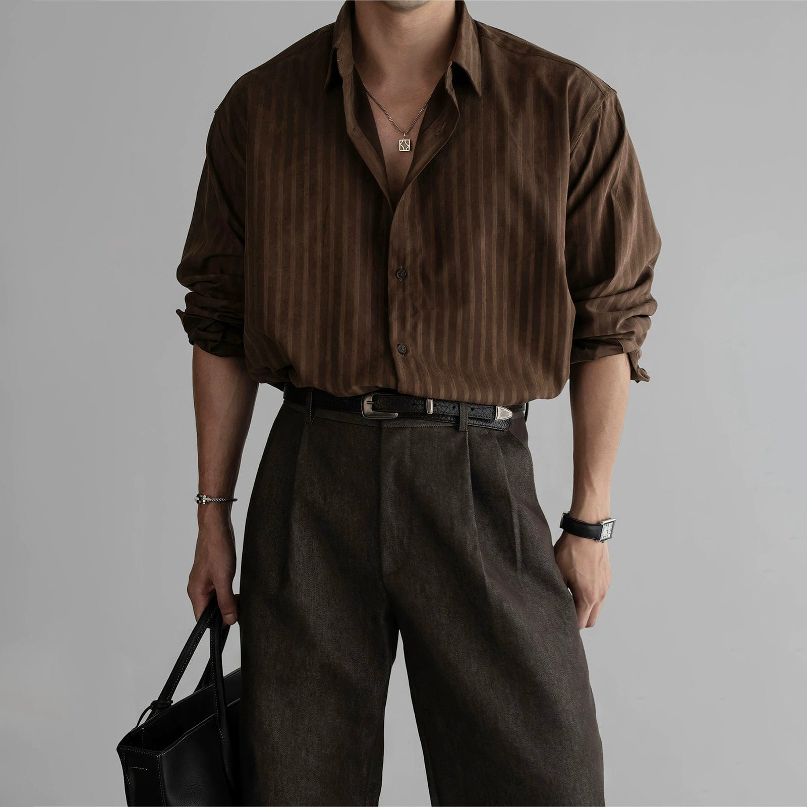 RT No. 11812 VERTICAL STRIPED BUTTON-UP COLLAR SHIRT – REALTAKAI