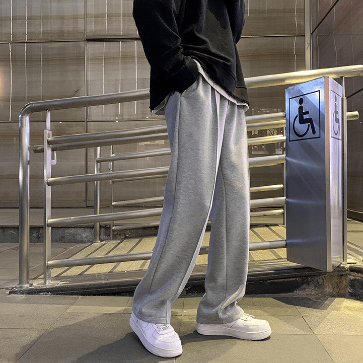 Aayomet Men's Jogger Sweatpants Comfortable Pants Vintage Pants Fluffy Pants  Slit Coil Buckle Wide Leg Drag Floor (Coffee, XL) 