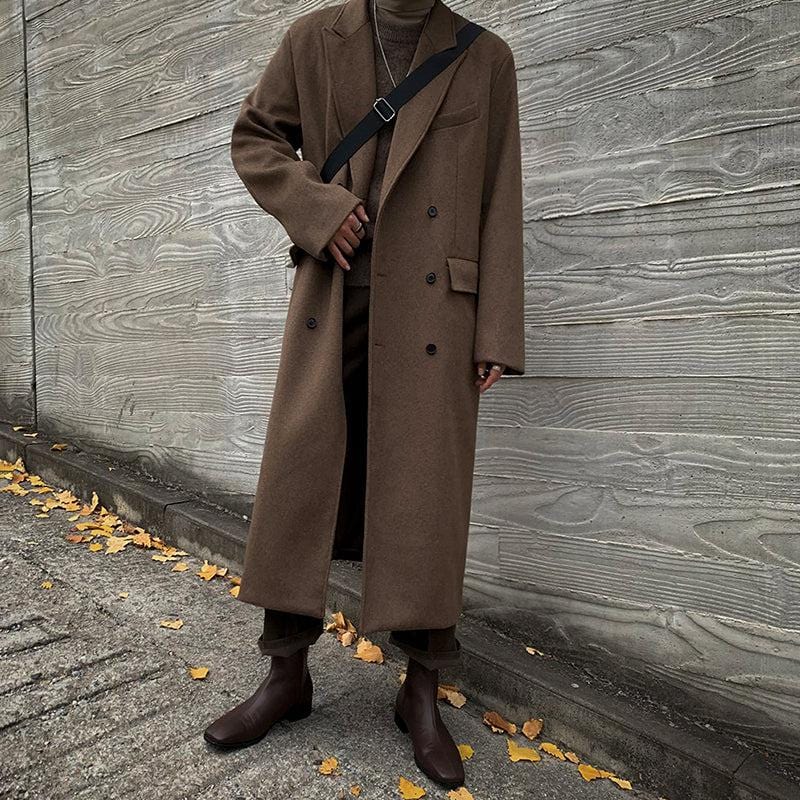 Rt No. 6156 Brown Woolen Trench Coat – Realtakai