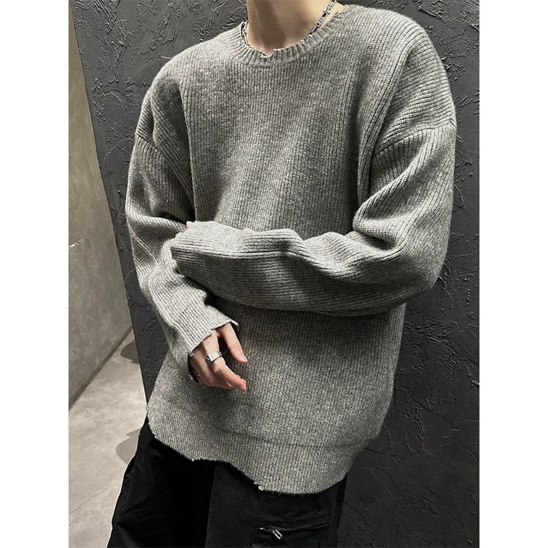 Distressed pullover sweater hot sale