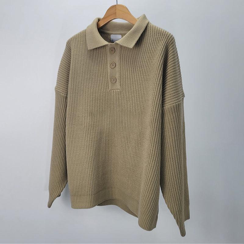 RT No. 4146 KNITTED BUTTON-UP SHIRT SWEATER