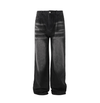 RT No. 12035 WASHED BLACK STRAIGHT JEANS