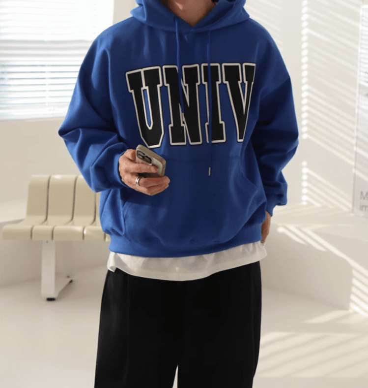 RT No. 11936 UNIV LETTERED PULLOVER HOODIE