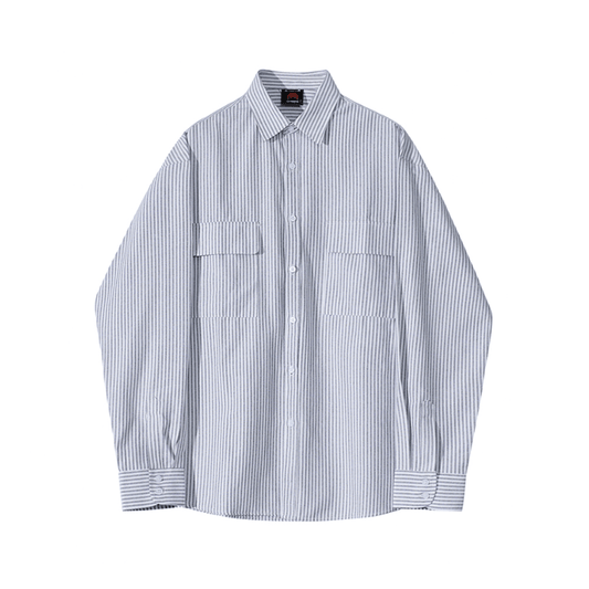 RT No. 9372 GRAY STRIPE BUTTON-UP SHIRT