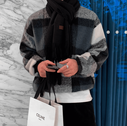 RT No. 12018 PLAID MOHAIR SWEATER