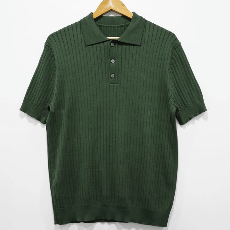 RT No. 9791 VERTICAL KNIT POLO SHORT SLEEVE – REALTAKAI RT No. 9791 VERTICAL KNIT POLO SHORT SLEEVE – REALTAKAI