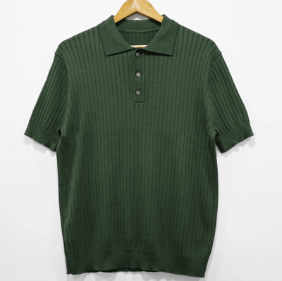 RT No. 9791 VERTICAL KNIT POLO SHORT SLEEVE