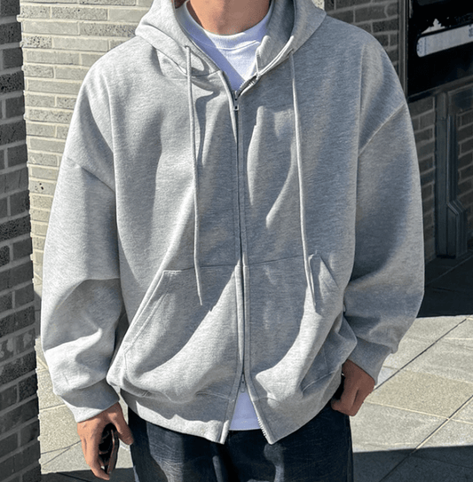 RT No. 12251 LIGHT GRAY ZIP-UP HOODIE