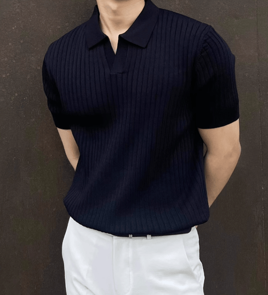 RT No. 9792 VERTICAL KNIT POLO SHORT SLEEVE