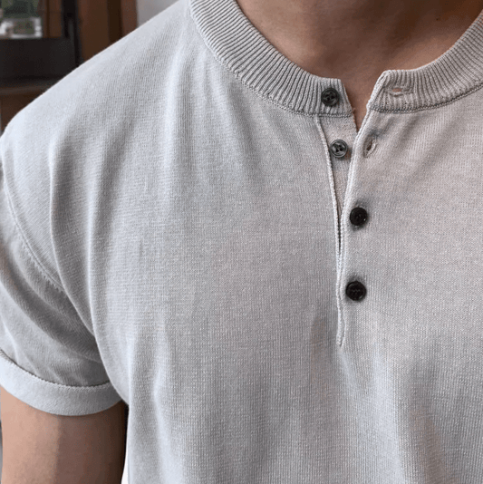 RT No. 9313 KNIT HENLEY COLLAR SHORT SLEEVE