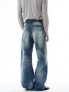 RT No. 32827 WHISKER WASH STRAIGHT DENIM JEANS