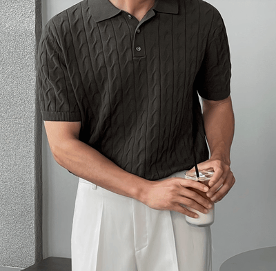 RT No. 11679 KNITTED PATTERN POLO SHORT SLEEVE