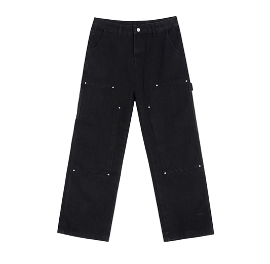 RT No. 11271 BLACK CARPENTER STRAIGHT PANTS