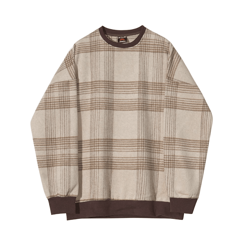 RT No. 10178 KNIT PLAID PULLOVER SWEATER