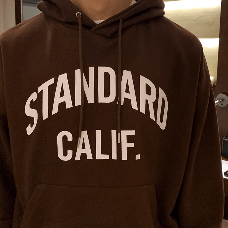 RT No. 11034 BROWN LETTERED HOODIE