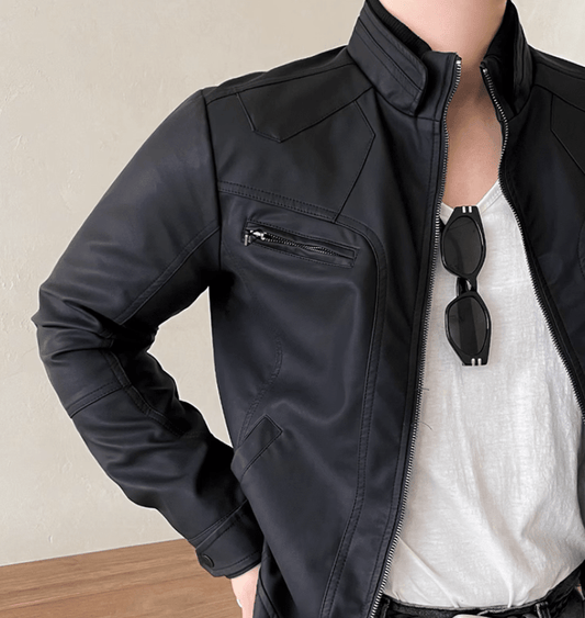 RT No. 12319 LEATHER BIKER JACKET