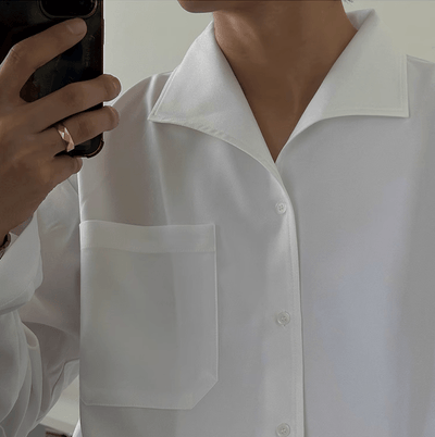 RT No. 11024 WHITE BUTTON-UP COLLAR SHIRT