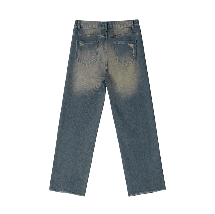RT No. 11183 WASHED BLUE DENIM STRAIGHT JEANS