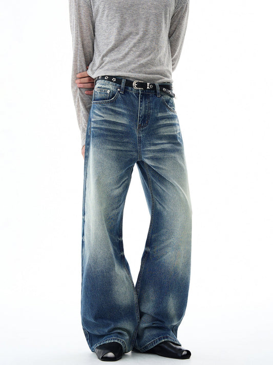 RT No. 32827 WHISKER WASH STRAIGHT DENIM JEANS
