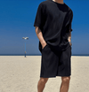 RT No. 11773 VERTICAL KNIT SHORT SLEEVE & SHORTS & STRAIGHT PANTS