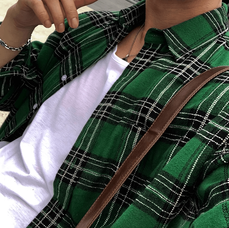 RT No. 11072 GREEN PLAID SHIRT