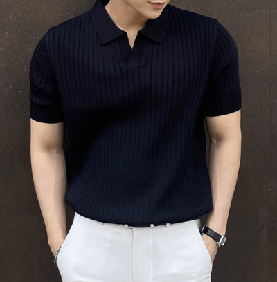 RT No. 9792 VERTICAL KNIT POLO SHORT SLEEVE