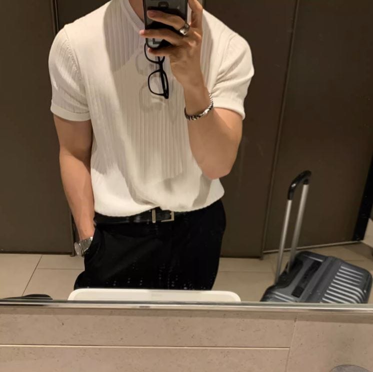 RT No. 6620 VERTICAL KNIT SHORT SLEEVE SHIRT – REALTAKAI