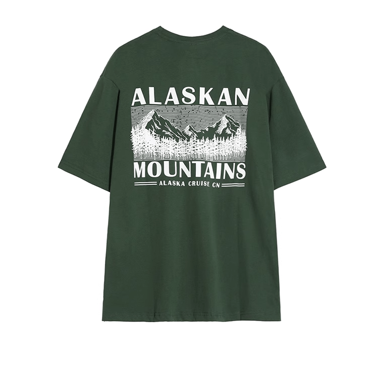 RT No. 11355 GREEN ALASKA GRAPHIC TEE