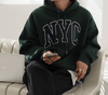 RT No. 11065 NYC EMBROIDERED LETTERED PULLOVER HOODIE