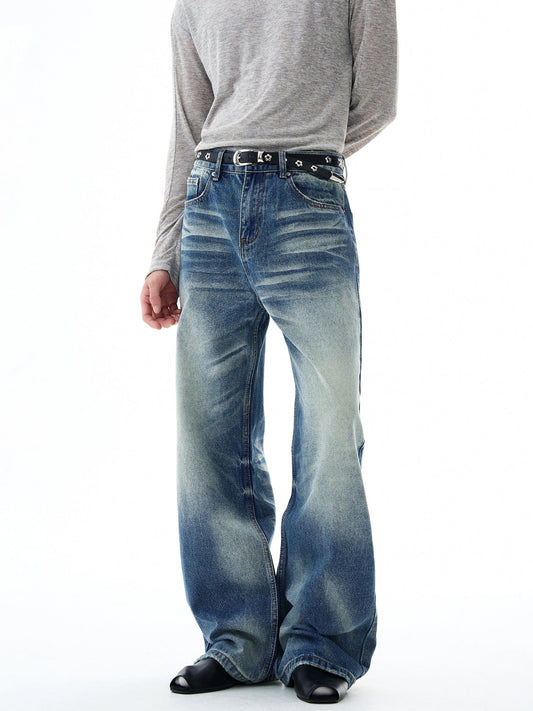 RT No. 32827 WHISKER WASH STRAIGHT DENIM JEANS
