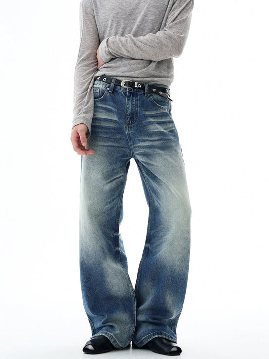 RT No. 32827 WHISKER WASH STRAIGHT DENIM JEANS
