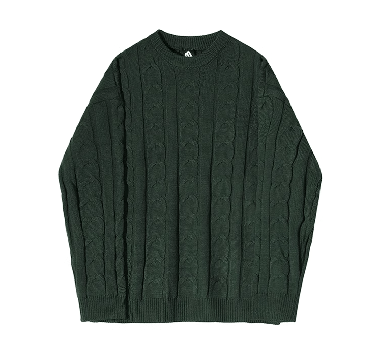 RT No. 10409 TWIST KNITTED PULLOVER SWEATER