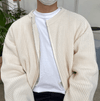 RT No. 9750 CREAM KNITTED FULL ZIP-UP SWEATER