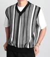 RT No. 9168 KNIT WOOLEN VERTICAL STRIPED VEST