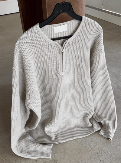 RT No. 11042 KNITTED PULLOVER HALF ZIP-UP SWEATER