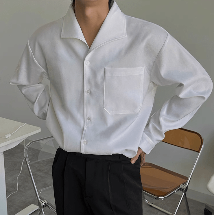 RT No. 11024 WHITE BUTTON-UP COLLAR SHIRT