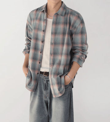 RT No. 11161 PLAID BUTTON-UP SHIRT