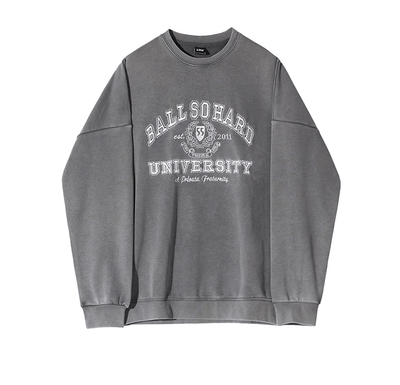 RT No. 11170 GRAY EMBROIDERY CREWNECK SWEATER