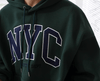 RT No. 11065 NYC EMBROIDERED LETTERED PULLOVER HOODIE