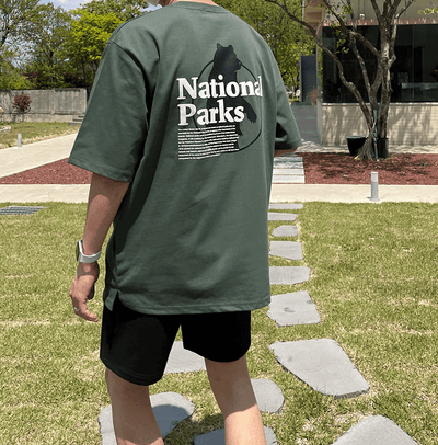 RT No. 9078 ARMY GREEN LETTERED HALF SLEEVE TEE