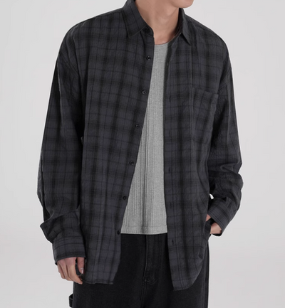 RT No. 10963 PLAID BUTTON-UP SHIRT