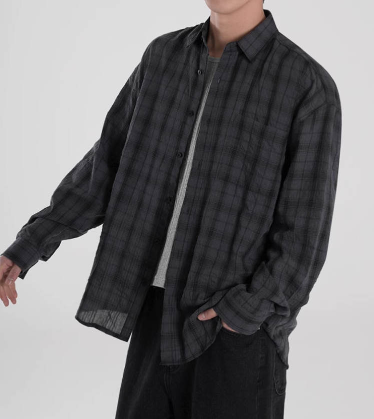 RT No. 10963 PLAID BUTTON-UP SHIRT