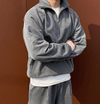 RT No. 11245 GRAY HALF ZIP-UP SWEATER & SWEATPANTS