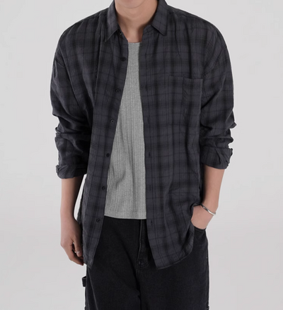 RT No. 10963 PLAID BUTTON-UP SHIRT