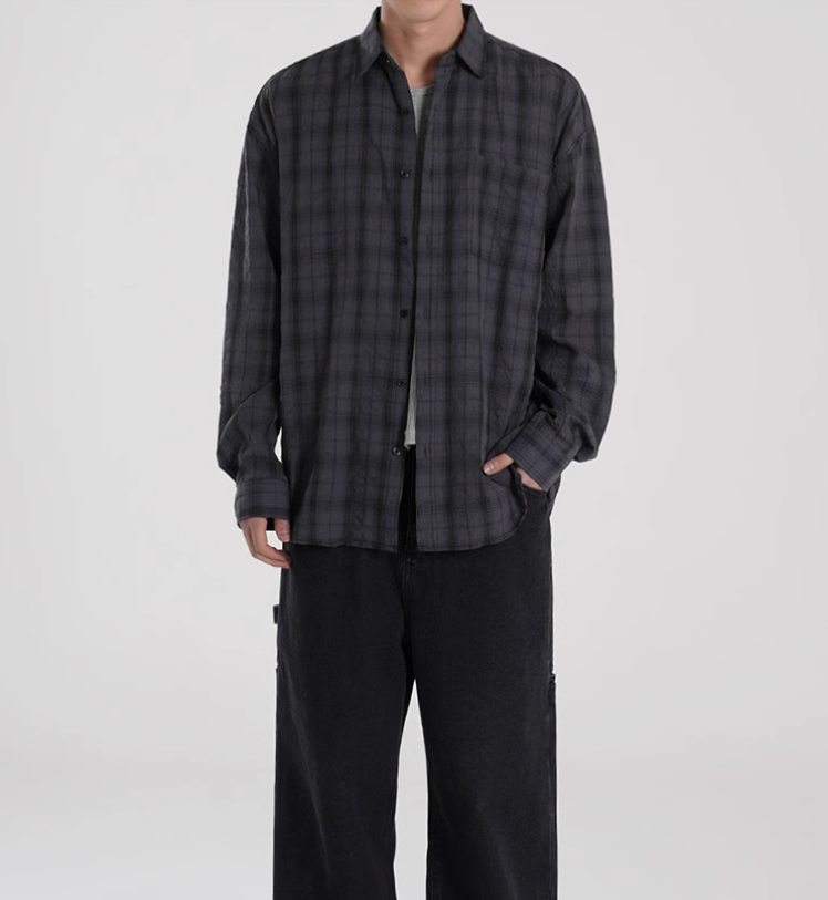 RT No. 10963 PLAID BUTTON-UP SHIRT